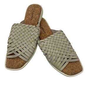 Kelsi Dagger Brooklyn Womens Woven Slip-On Sandals Beige Cork Sole Size 9.5
